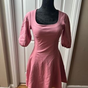 Kate Spade Blush Pink Mini Dress Fit & Flare with pouffe sleeves